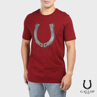 GALLOP : เสื้อยืดผ้าคอตตอนพิมพ์ลาย Graphic Tee รุ่น GT9080 สีแดง