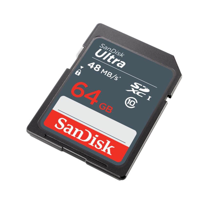 SANDISK ULTRA SD CARD UHS-I 48MB/s Class10 64GB (SDSDUNB_064G_GN3IN) ใส่ กล้อง กล้องถ่ายรูป กล้องถ่ายภาพ กล้องคอมแพค