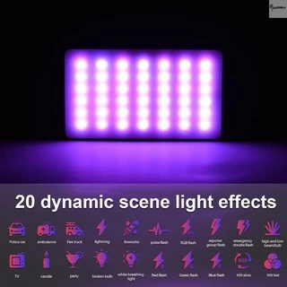 Andoer W140 ไฟวิดีโอ LED RGB แบบชาร์จไฟ เติมแสง CRI95+ 2500K-9000K หรี่แสงได้ 20 เอฟเฟกต์แสง พร้อมอะแดปเตอร์ หน้าจอ LCD สําหรับ Vlog สตรีมมิ่ง ถ่ายทอดสด