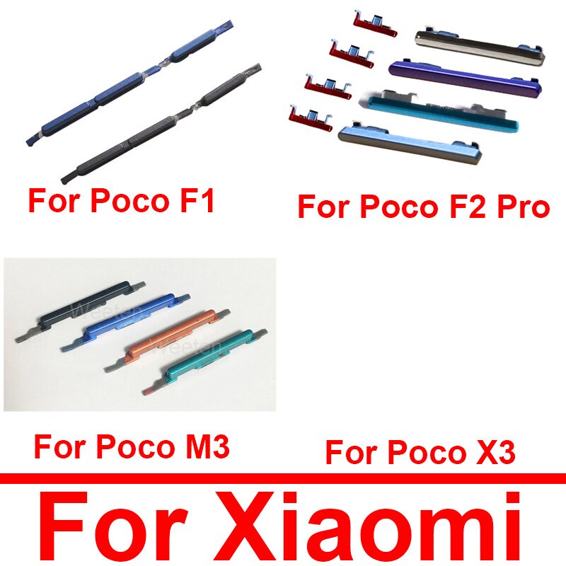 ปุ่มปรับระดับเสียงเปิดปิด อะไหล่ซ่อมแซมโทรศัพท์ สําหรับ Xiaomi Poco F1 F2 M3 X3 Pro