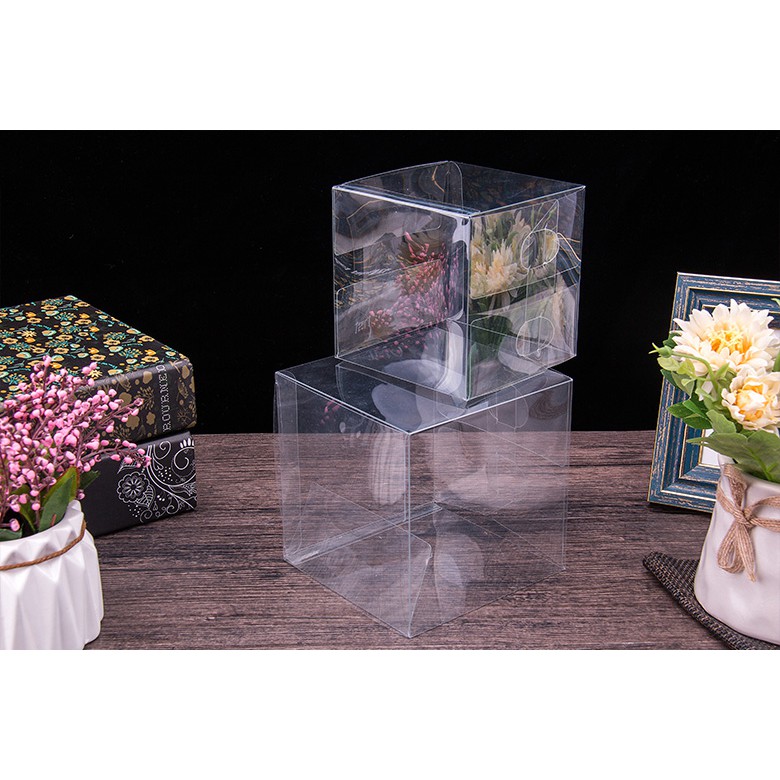 กล่องพลาสติกใส PET กล่องใส่ของชำร่วย กล่องพับใส หน้าตัด7x7ซม. (50ใบ/แพค) - รูปที่ 3