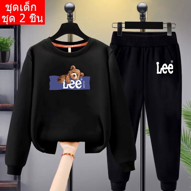 *สินค้าในไทย*K-2254-O+TKU327 ชุดเซทเด็ก 2 ชิ้นเสื้อกันหนาวคอกลม+กางเกงขายาว สกรีนลายการ์ตูนน่ารักใส่ได้ทั้งหญิงและชาย