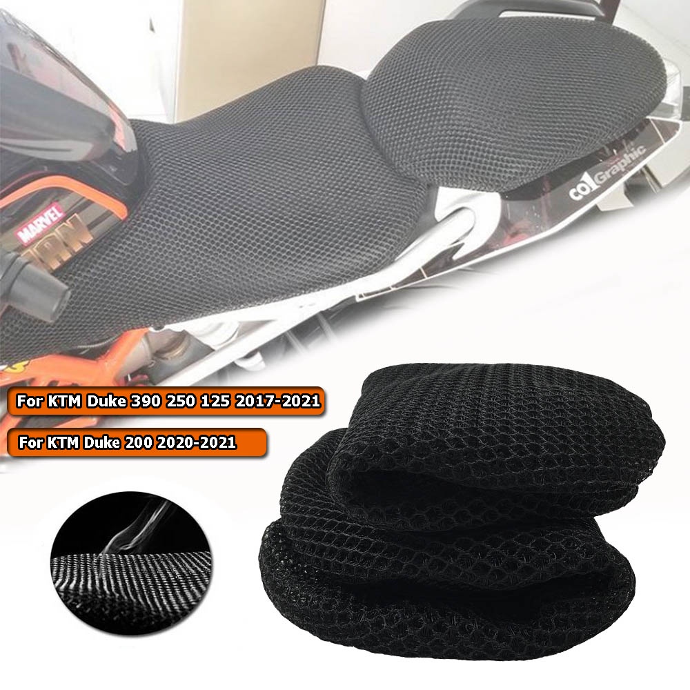 สําหรับ KTM Duke 390 250 125 200 ฝาครอบที่นั่งเบาะฉนวนกันความร้อนสุทธิสําหรับ Duke390 Duke250 Duke12