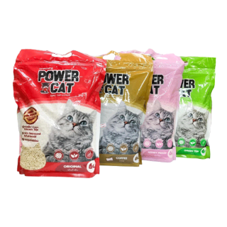 พร้อมส่ง POWER CAT ทรายเต้าหู้ % ORGANIC ทรายแมวเต้าหู้พาวเวอร์แคท จับก้อนแน่น ไร้ฝุ่น ควบคุมกลิ่นดีเยี่ยม 6L