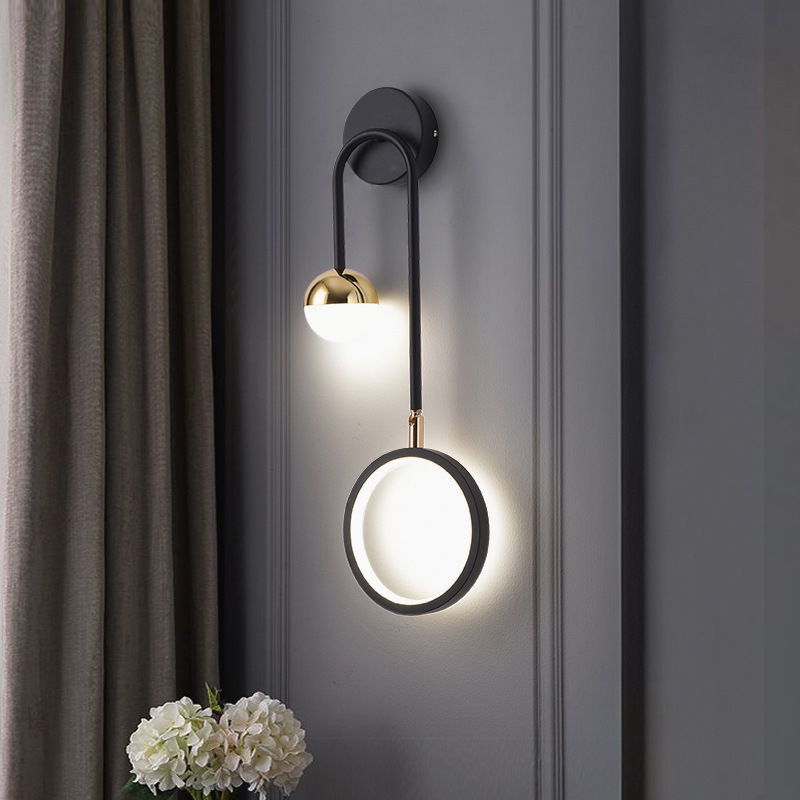 โคมไฟติดผนัง สไตล์โมเดิร์นมินิมอล 17W LED สําหรับข้างเตียง ห้องนั่งเล่น พื้นหลังทีวี บันได ห้องครัว