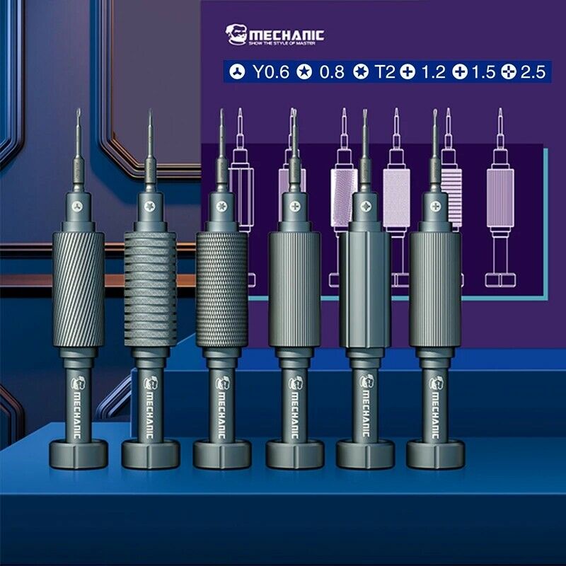 6 ชิ้น/ล็อต MECHANIC iShell ไขควงแม่เหล็กชุด Y0.6 Pentalobe 0.8 1.5 T2 สําหรับ iPhone Android โทรศัพ
