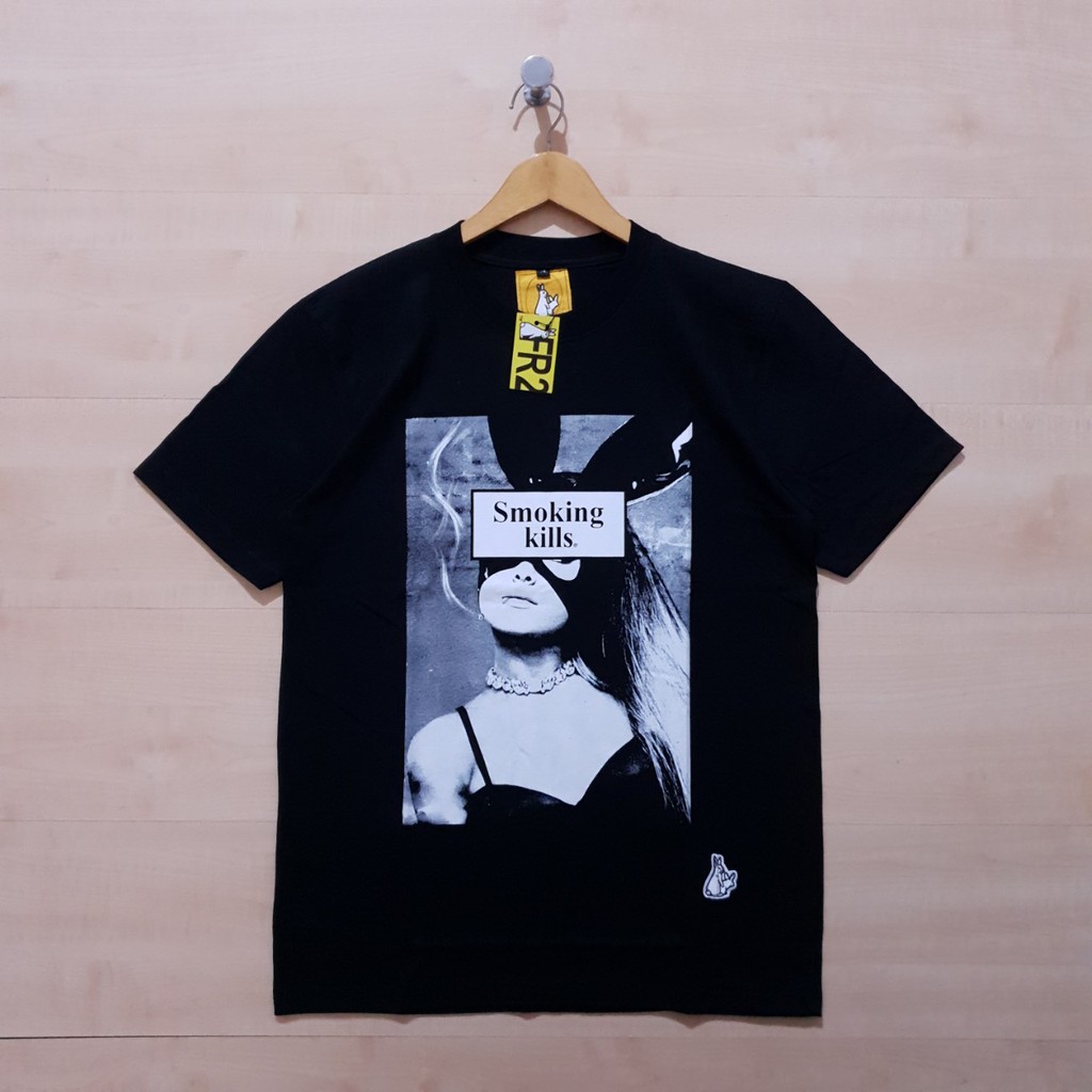 Kaos เสื้อยืด FR2 FUCKING RABBIT ARIANA GRANDE TEE สีดําและสีขาว