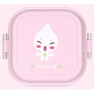 YHL Lunch Box Pinto Bento กล่องใส่อาหาร ที่ใส่อาหาร กับข้าว ปิ่นโต 2ชั้น ทำจากวัสดุธรรมชาติ ลายการ์ตูน