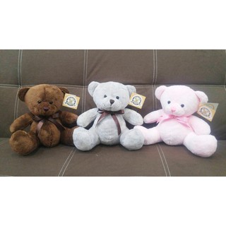 ตุ๊กตาหมี Teddy bear (เทา/น้ำตาล/ชมพู) ลิขสิทธิ์แท้ ส่งฟรีEMS