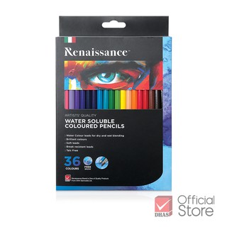 Renaissance สีไม้ สีไม้ระบายน้ำ 36 สี จำนวน 1 กล่อง