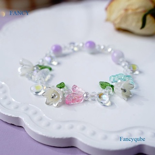 Fancy ใหม่ สร้อยข้อมือ เชือกยางยืด ลูกปัดคริสตัล ดอกเดซี่ โบฮีเมียน หลากสี แฮนด์เมด เครื่องประดับแฟชั่น สําหรับผู้หญิง