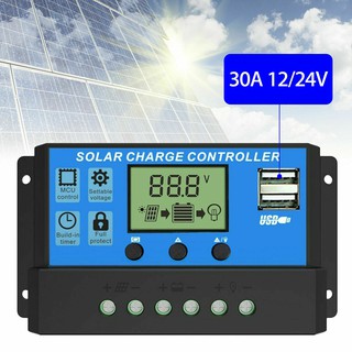 โซล่าชาร์จคอนโทรลเลอร์ Solar charge controller 12V/24V PWM มีให้เลือกทั้ง 10A/20A/30A/60A รุ่น 30A