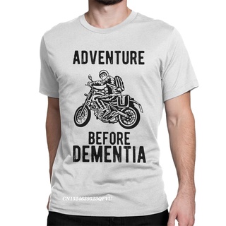 [COD]เสื้อยืด ผ้าฝ้าย พรีเมี่ยม พิมพ์ลาย Novelty Adventure Before Dementia Motorbike Rider สําหรับผู้ชายS-5XL