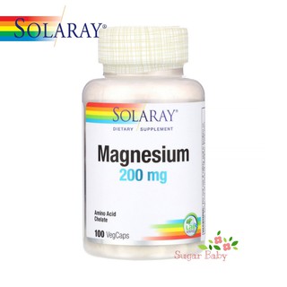 Solaray Magnesium 200 mg 100 VegCaps แมกนีเซียม 200 มิลลิกรัม 100 เวจจี้แคปซูล