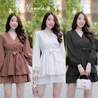 hbstation.shop เสื้อผ้าผู้หญิง จั๊มสูทขาสั้น สีน้ำตาล ขาว ดำ พร้อมส่ง