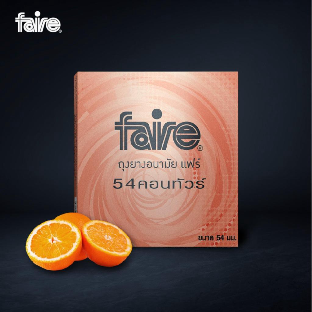 Faire Contour ถุงยางอนามัย แฟร์ คอนทัวร์ ขนาด 54 มม บรรจุ 3 ชิ้น [4 กล่อง] JJ 5326 ผิวเรียบ กลิ่นส้ม condom ถุงยาง ราคา ถูกที่สุด ดีลบีเคเค แกลเลอรีภาพที่ 2