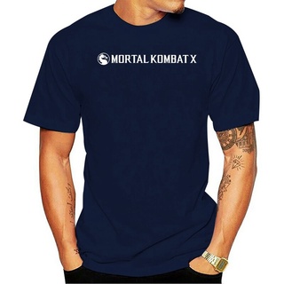 เสื้อยืดผ้าฝ้ายพิมพ์ลายแฟชั่น เสื้อยืด พิมพ์ลายโลโก้เกมแนวนอน Mortal Kombat X สําหรับผู้ใหญ่