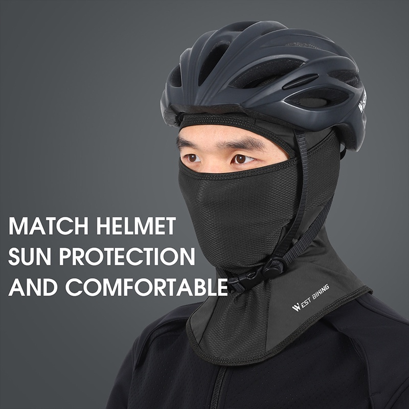 WEST BIKING ขี่จักรยานหน้ากากใบหน้าผ้าไหมน้ําแข็งกีฬาหน้ากาก UV400 ป้องกัน Balaclava ผู้ชายผู้หญิงฤดูร้อนขี่จักรยาน Anti UV ผ้าพันคออุปกรณ์ขี่จักรยาน — صورة 5