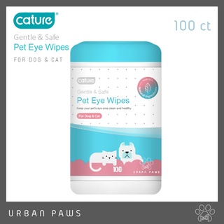 Cature Pet Eye Wipes แผ่นเช็ดทำความสะอาดรอบดวงตาสำหรับสุนัขและแมว 100 แผ่น