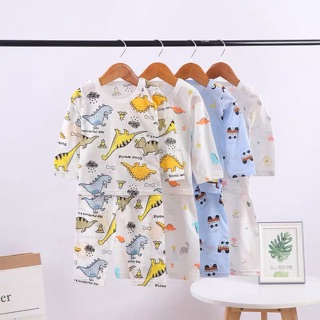 {พร้อมส่ง} ชุดนอนเด็ก เสื้อแขนยาวขายาวเด็ก A