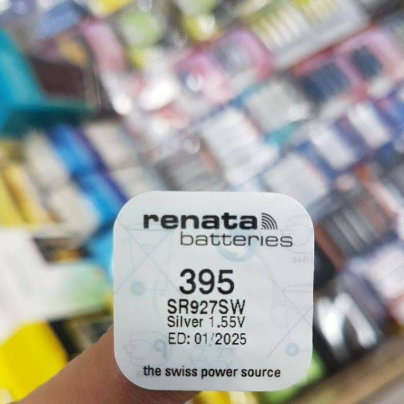 ถ่านกระดุม Renata 395, SR927SW 1.55V จำนวน 1ก้อน ของใหม่ ของแท้ Made in Switzerland
