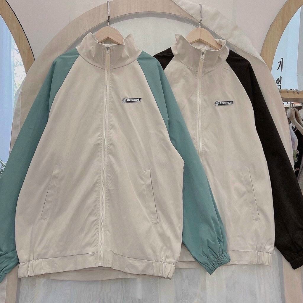 RECORDS เสื้อแจ็คเก็ตร่มชูชีพ 2 ชั้น unisex สําหรับผู้ชายและผู้หญิง
