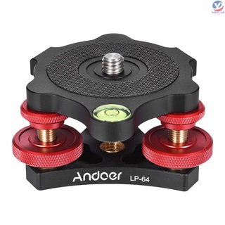 (FOLLOW) Andoer LP-64 ขาตั้งกล้องสามขา ปรับระดับความแม่นยํา พร้อมบับเบิลระดับ 3/8