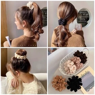 ยางรัดผมทรงขดเกลียวแบบเกาหลีน่ารัก Rope Fabric Band พร้อมส่งในไทย !! ยางมัดผม ยางรัดผมเกลียว กิ๊บติดผม