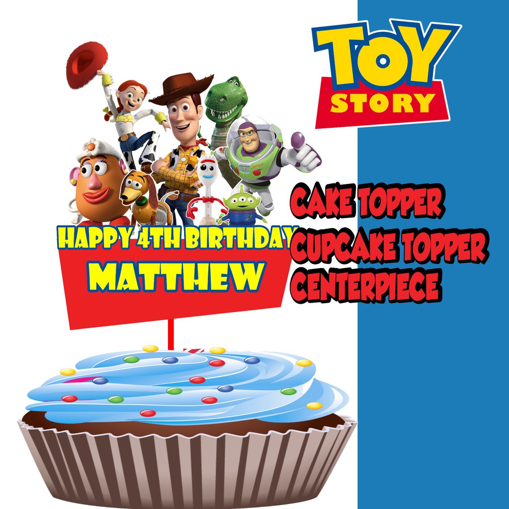 เค้ก Topper Toy Story วันเกิด Topper Baby Shower Celebration แบนเนอร์แต่งงานสติกเกอร์ป้ายทารกการ์ตูน