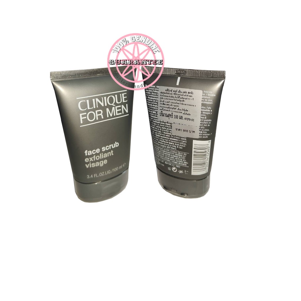ป้ายไทย ของแท้ CLINIQUE for Men Face Scrub 30mL/100mL สครับผิวหน้า เตรียมผิวก่อนโกนหนวด สำหรับผู้ชาย