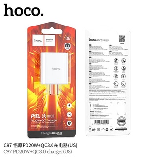 HOCO C97ปลั้กชาร์จพร้อมสายPD 20W Quick Charge 3.0PD 3.0สําหรับ Typec  to iPhone