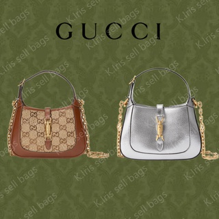 Gucci/ GG/ กระเป๋าสะพาย Jackie 1961 Mini GG ไม้มะเกลือรุ่นพิเศษ/ กระเป๋าสะพายข้าง