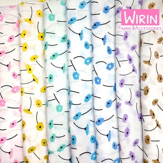 ‼️สินค้าเหลือน้อย‼️ ผ้าคอตตอนผสม (cotton TC)✨ผ้าเมตร ลายดอกไม้น่ารัก💕