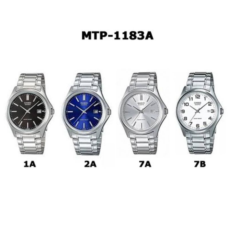 Casio นาฬิกาข้อมือผู้ชาย สายสแตนเลส รุ่น MTP-1183A,MTP-1183A-1A,MTP-1183A-2A