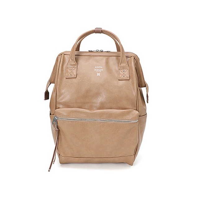 anello กระเป๋าเป้สะพายหลัง Large Premium Leather Backpack AT-B1511 - Beige
