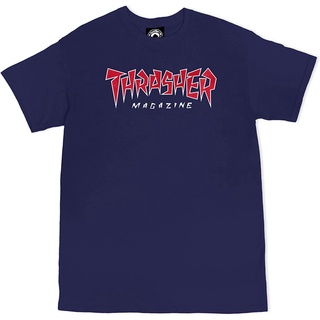 เสื้อยืด พิมพ์ลายโลโก้ Skate Thrasher Jagged สําหรับผู้ชาย