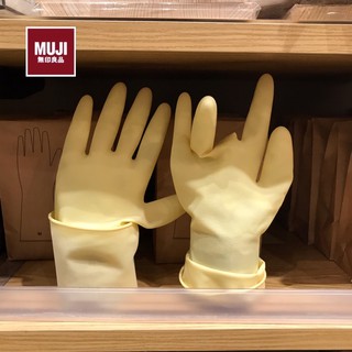 ถุงมือยางธรรมชาติ มูจิMuji size M/L 6 ชิ้น/แพ็ค-รับหิ้วร้านมูจิ ของแท้