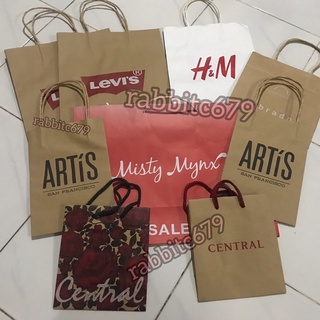 [พร้อมส่ง] ถุงกระดาษใบเล็ก ถุงกระดาษแบรนด์เนมสภาพดี Labrador,Levis,Misty Mynx,H&amp;M