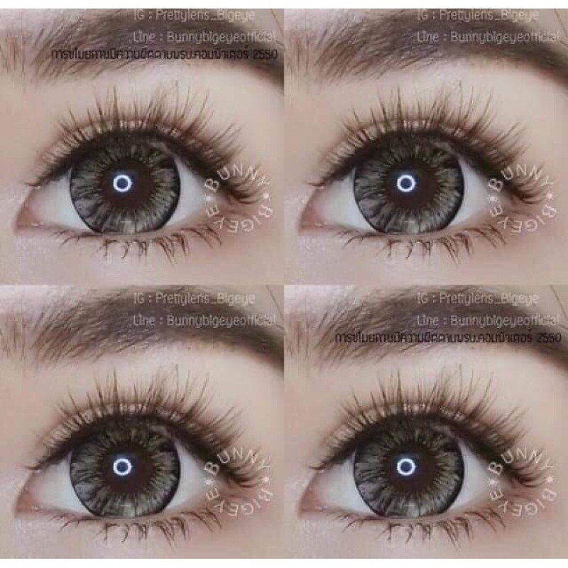 **ส่งของทุกวัน** บิ๊กอายสายแบ้วสีเทา vivetta gray ตาโต หวานๆ คอนแทคเลนส์ราคาถูกร
