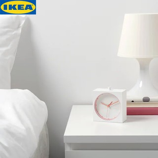 IKEA BAJK บายค์ นาฬิกาปลุก นาฬิกาตั้งโต๊ะ สีขาว 5x11 ซม.