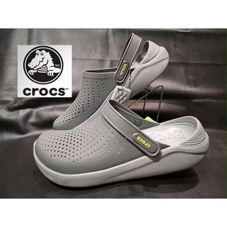 CROCS LiteRide Clog หิ้วนอกoutlet ประหยัดเป็นพัน สีเทาล้วนเท่ห์ๆ