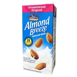 Blue Diamond Almond Breeze Almond Milk Unsweetened Original Flavor 946 Ml. บลูไดมอนด์ อัลมอนด์บรีซ นมอัลมอนด์รสจืด 946มล