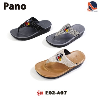PANO รองเท้าแตะผู้หญิงแบบหนีบ รองเท้าพื้นยาง สายหนีบเป็นผ้า ใส่สบายเท้า รองเท้าแฟชั่น กันน้ำได้ดี รุ่น E02-A07