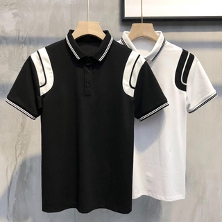 ❁✈Summer Men s Short Sleeve POLO Shirt Trendy Brand Fashion Color Matching Korean Casual Lapel T-shirt Slim Top