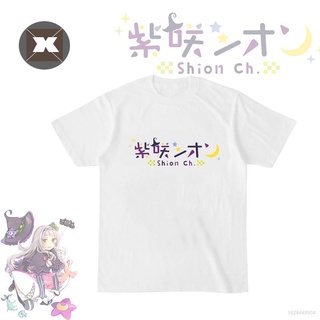 เสื้อยืดโอเวอร์ไซส์【Hololive】เสื้อยืดคอกลม แขนสั้น พิมพ์ลาย Murasaki Shion สไตล์เกาหลี พลัสไซส์ ไซส์ S-4XL สำหรับของขวัญ