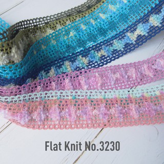 MOMOTARA No. 3230 เทปทอ Knit เทปทอ Knit เทปทอลาย Flat Knit ขนาด 3 CM ยาว 18 หลา