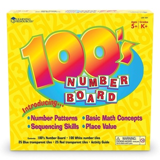 Learning Resources, Hundreds Number Board ชุดบอร์ดหนึ่งร้อยหมายเลข ของเล่นเด็ก 5 ปีขึ้นไป