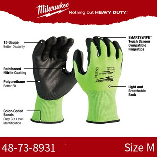 Milwaukee ถุงมือ กันปาด 48-73-8931 Cut Level 3 Size M