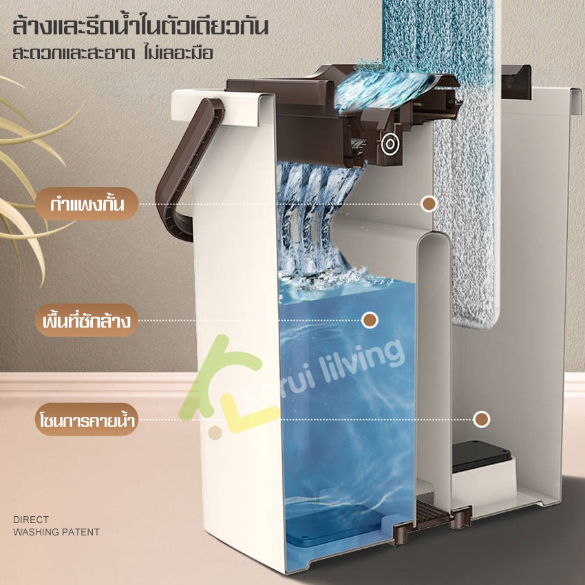 Softkiss ถังรีดน้ำพร้อมไม้ถูพื้น ถังรีดน้ำ ถังรีดม็อบ ไม้ถูพื้นแบบรีดน้ำ ม็อบถูพื้น ไม้ม็อบถูพื้น ไม้ถูพื้น ไม้ม็อบ - รูปที่ 2