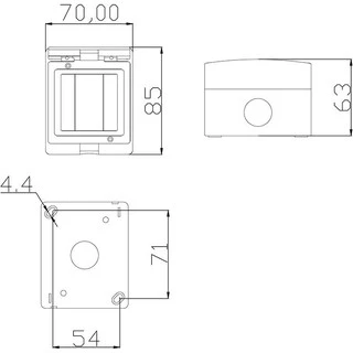 สวิทซ์ไฟกันน้ำ สวิตซ์เปิดปิดกันน้ำ 1ปุ่ม IP55 รับไฟสูงสุด16A/250V